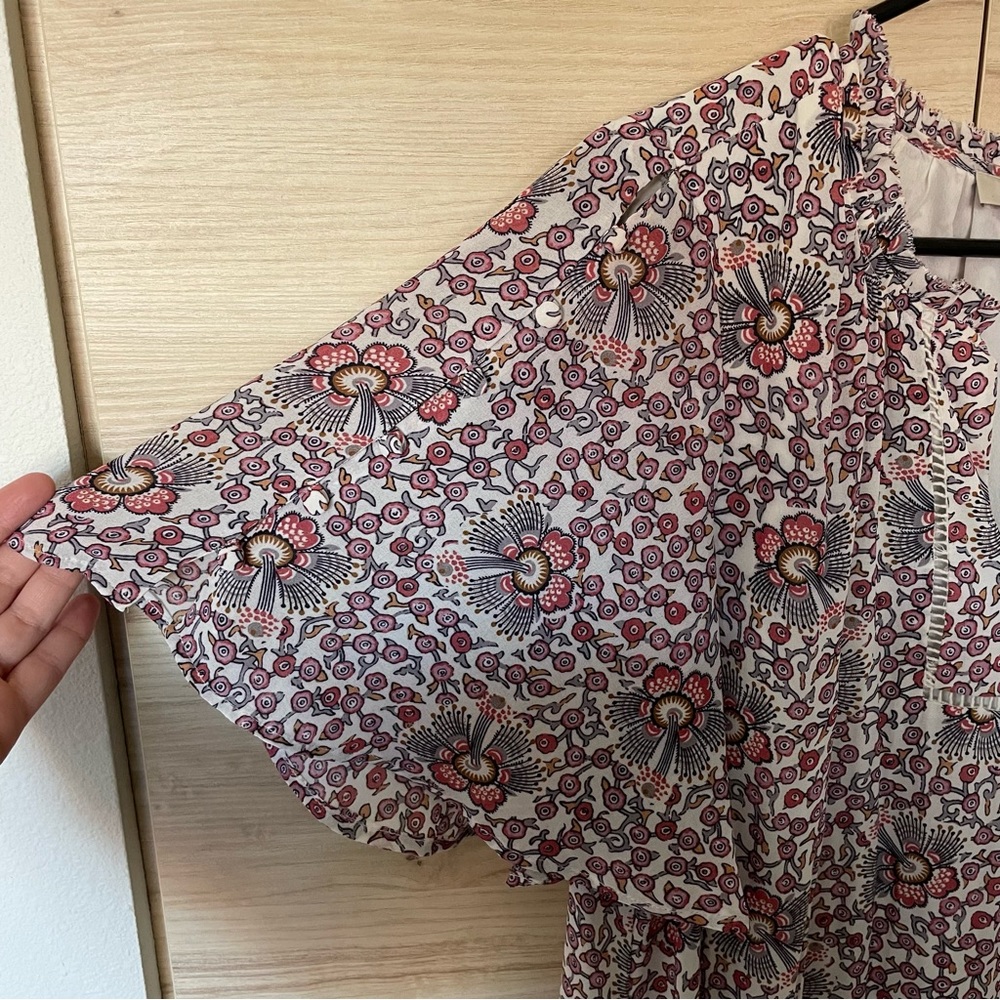 Loft Flowy Button Flutter Sleeve Drop Waist Dress… - image 4